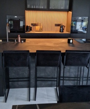 HOKER KRZESŁO ŚNIADANIOWE STYL SKANDYNAWSKI OPARCIE TAPICEROWANE SIEDZISKO