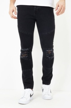 B7A208 SPODNIE JEANS CZARNE SKINNY BRAVE SOUL 28