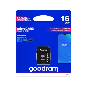 Goodram karta pamięci microSD 16 GB Class 10 UHS-I Adapter SD