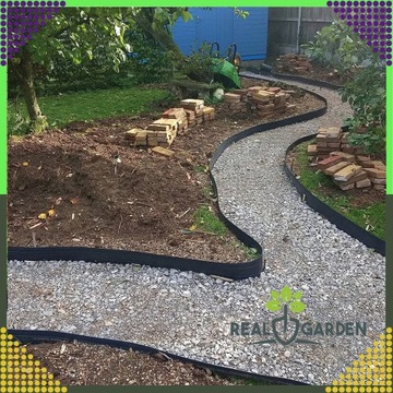 Садовый газонный обод набор 50x50x10m 30 дюбелей черные якоря