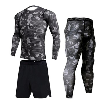 KOSZULKA DŁUGI RĘKAW SPODENKI SPODNIE MMA KOMPLET