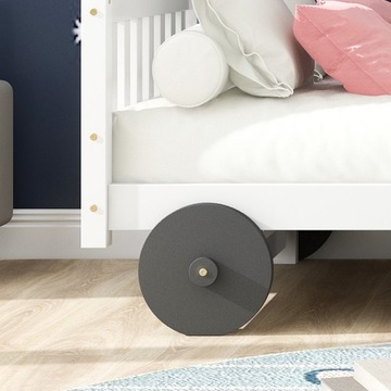 Łóżko drewniane łóżko samochodowe 90x200 Biały