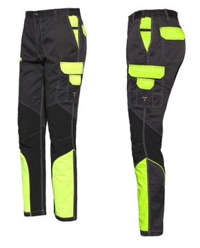 SPODNIE ROBOCZE SLIM FIT STRETCH ANTRACYT NEON M