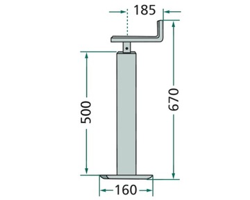 Опорная ножка - регулируемая опора прицепа 1000