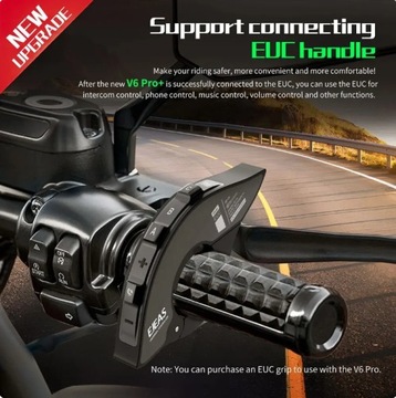 2 x INTERKOM MOTOCYKLOWY EJEAS V6 PRO+ USB-C 2024 Bluetooth 5.1 -do 6 kier.