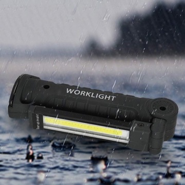 МОЩНАЯ ЛАМПА ДЛЯ МАСТЕРСКОЙ, СВЕТОДИОДНЫЙ КРЮК, МАГНИТ, ПЕРЕЗАРЯЖАЕМЫЙ USB, 2x COB