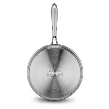 ГЛУБОКАЯ СКОВОРОДА со стеклянной крышкой, серебряная сковорода ИНДУКЦИЯ 24см Варезе