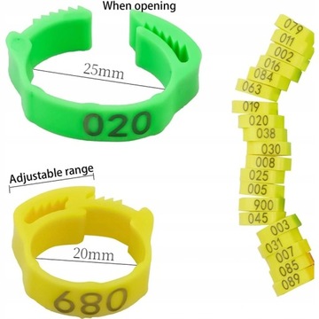 Маркеры-кольца для кур, гусей, птиц, 30 шт м4.