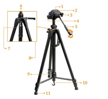 ВЫСОКИЙ АЛЮМИНИЕВЫЙ ШТАТИВ 3540, 169 см, футляр