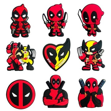 6x przypinki piny do butów crocs charms DEADPOOL WOLVERINE Avengers MARVEL