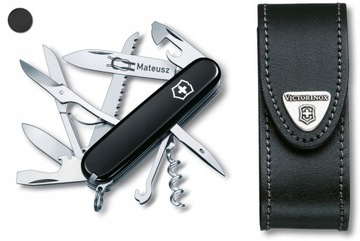 Victorinox 1.3713.3, scyzoryk Huntsman + etui skórzane + grawer na ostrzu
