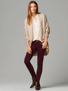 MASSIMO DUTTI 34 XS NOWE bordo SKINNY rurki