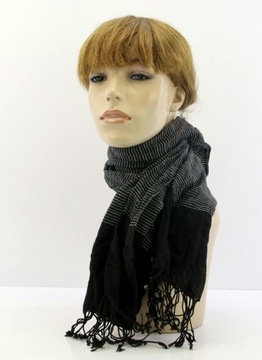 Шаль Легкий женский шарф с бахромой 170х21см