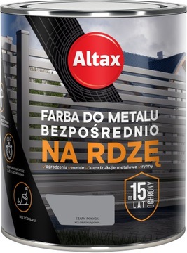 ALTAX Farba do metalu 750 ML SZARY POŁYSK