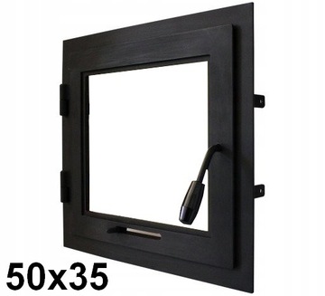 DRZWICZKI DO KOMINKA KOMINKOWE SZYBA ZESTAW 50x35