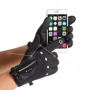 DOTYKOWE RĘKAWICZKI SPORTOWE WODOODPORNE RĘKAWICE ROWEROWE ZIMOWE + GRATIS