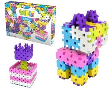 KLOCKI WAFLE KONSTRUKCYJNE MELI BASIC PINK 300 EL.