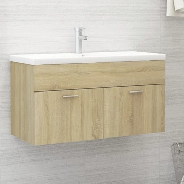 vidaXL Szafka pod umywalkę, dąb sonoma, 90x38,5x46 cm, płyta wiórowa