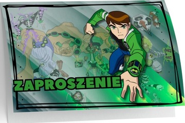 ZAPROSZENIE BEN 10 ZAPROSZANIA BAJKI 20x15 cm