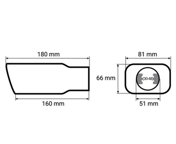Насадка глушителя, крышка глушителя, хром, нержавеющая сталь, MT 015