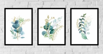 НАБОР РАМКИ A3x3 С ИЗОБРАЖЕНИЕМ ПОСТЕР ЛИСТЬЯ, НАТУРАЛЬНЫЕ ЦВЕТЫ