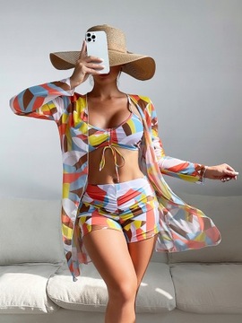 Podzielony trzyczęściowy zestaw seksownych bikini