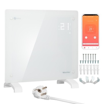 Grzejnik elektryczny łazienkowy wyświetlacz LCD 1000W Warmtec WiFi biały