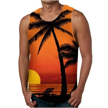 Koszulka bez rękawów 3D Print Palm Tree Graphic