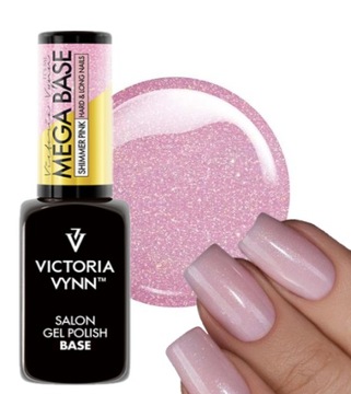 Baza Hybrydowa Do Paznokci Z Drobinkami Mega Base Shimmer Pink Victoria Vyn