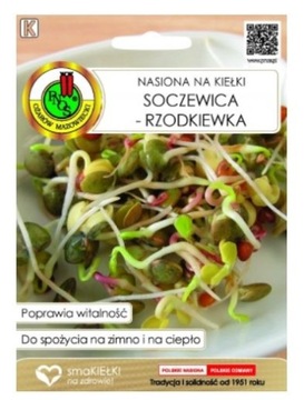 PNOS Nasiona na kiełki soczewica rzodkiewka 30g
