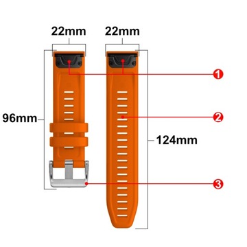 Силиконовая силиконовая полоса 22 мм для Garmin Fenix ​​6 7 8 - 47 мм Epix 2