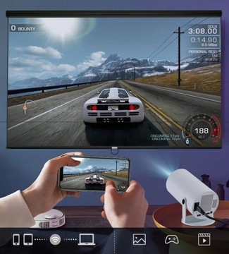 ПОРТАТИВНЫЙ МИНИ-ПРОЕКТОР СМАРТ-ТВ ВРАЩАЮЩИЙСЯ ДИНАМИК FULL HD HY300