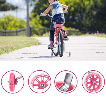 2 x Kółka Podporowe Boczne Świecące Brokatu Do Rowerów Na Kołach 12-20