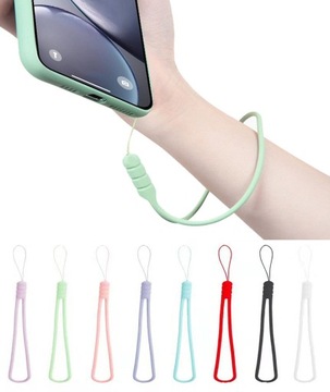 SILIKONOWA SMYCZ NA TELEFON Z ZAWIESZKĄ NA NADGARSTEK 8 SZT