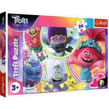 Puzzle Trefl Trolle Muzyczny świat Maxi 24 el.