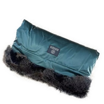 МУФКА MAKASZKA ДЛЯ ГЛАМУРНОЙ ЗЕЛЕНОЙ КОЛЯСКИ С МЕХОМ