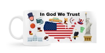 Kubek symbole USA flaga państwa Stany Zjednoczone
