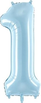 BALON 1 NIEBIESKI 86cm na Roczek Urodziny