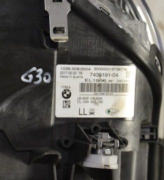 BMW 5 G30 G31 F90 левый передний светодиодный фонарь США