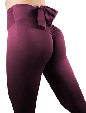 LEGINSY Z KOKARDĄ MARSZCZONE PUSH UP LEGGINSY