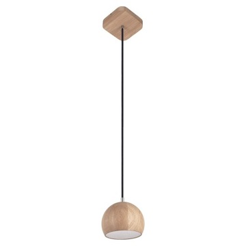 LAMPA WISZĄCA DREWNIANA LED KULA CZARNY ZWIS PL