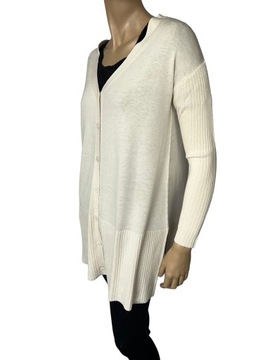 Max Mara WEEKEND Kremowy CARDIGAN WEŁNA SILK-L