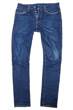 LEVIS 501 SKINNY JEANS spodnie męskie granatowe PREMIUM 32/34 pas 84