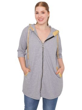 BLUZA DAMSKA bawełna PLUS SIZE KAPTUREM rozpinana