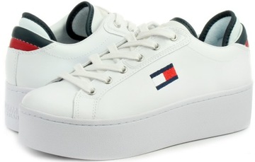 BUTY TOMMY HILFIGER DAMSKIE SPORTOWE BIAŁE ROZM 39