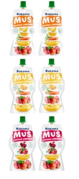 Musy owocowo warzywne Bakoma 600g różne smaki