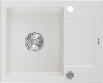 MEXEN ENZO ZLEWOZMYWAK GRANITOWY BIAŁY SYFON AUTO