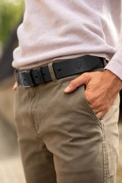 КОЖАНЫЙ РЕМЕНЬ МУЖСКОЙ ДЛЯ БРЮК Стивенса, ЧЕРНЫЙ Q1