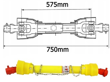 WAŁEK TRANSMISYJNY WOM 75CM PRZEKAŹNIKA MOCY rura cytryna
