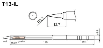 GROT T13-IL DO LUTOWNICY BAKON 950D KOLBA LF007